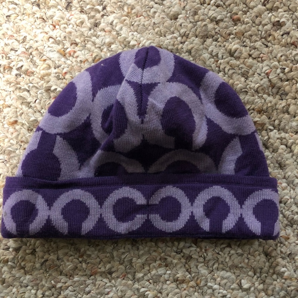 Purple COACH beanie